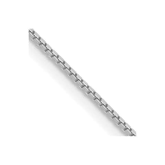 14K White Gold 22 inch .9mm Box with Lobster Clasp Chain