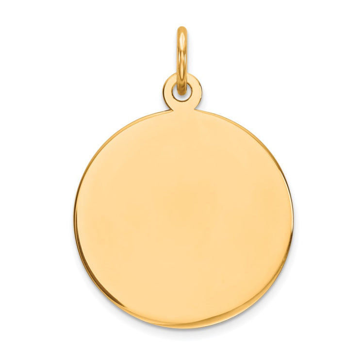 14k Plain .018 Gauge Round Engravable 17mm Disc Charm