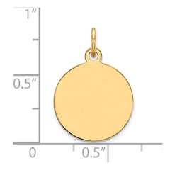 14k Plain .027 Gauge Round Engravable 15mm Disc Charm