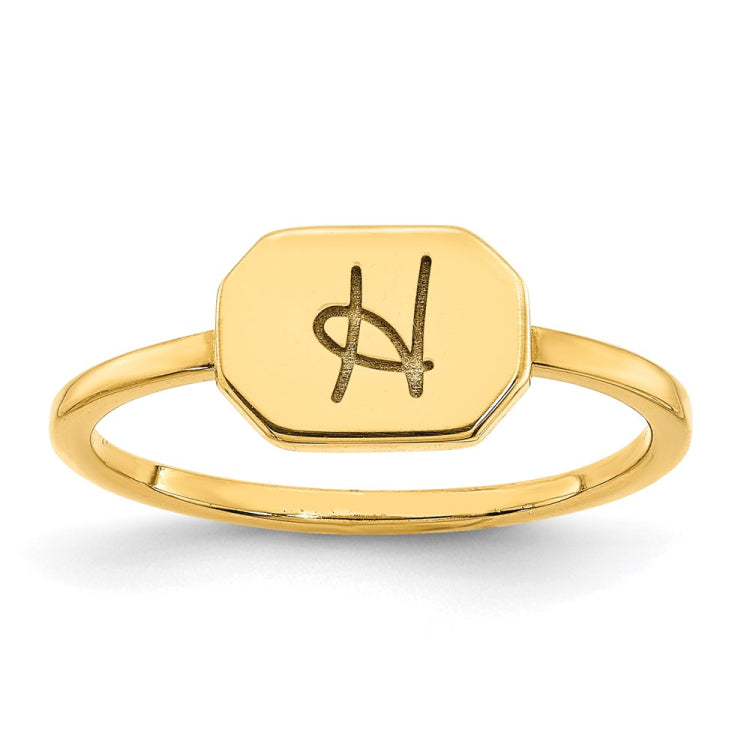 14k Yellow Gold Initial Ring