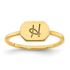 14k Yellow Gold Initial Ring