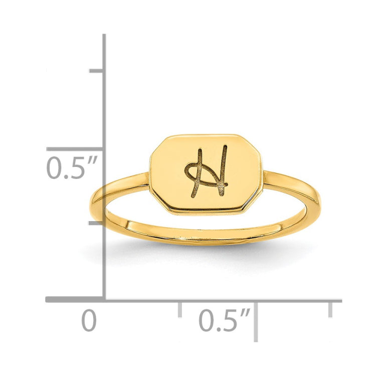 14k Yellow Gold Initial Ring
