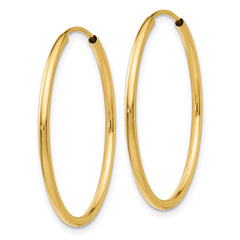 14k 1.5x26mm Polished Round Endless Tube Hoop Earrings