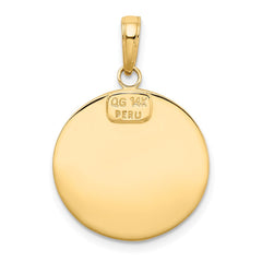 14k Polished and Satin Solid Saint Christopher Medal Pendant