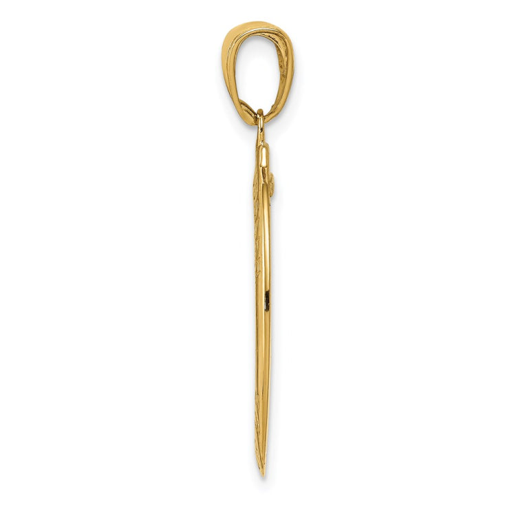 14k Polished Solid Saint Joseph Medal Oval Pendant