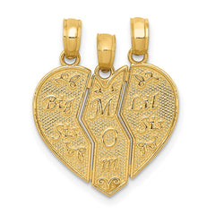 14k 3-Piece Break-apart BIG SIS-MOM-LIL SIS Charm