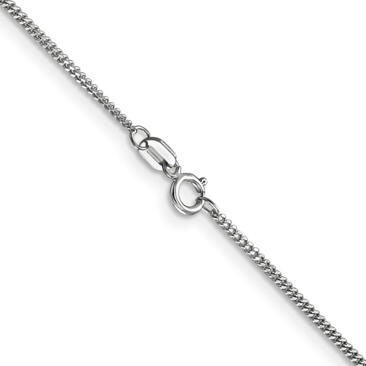 14K White Gold 18 inch 1.4mm Curb  with Spring Ring Clasp Pendant Chain
