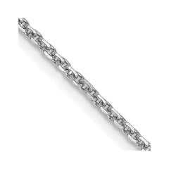 14K White Gold 22 inch 1.45mm Diamond-cut Cable with Lobster Clasp Chain