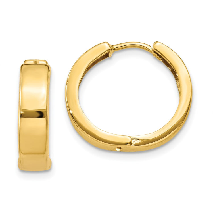 14k Round Hinged Hoop Earrings