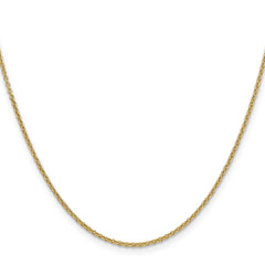 14K 18 inch 1.6mm Round Open Link Cable with Lobster Clasp Chain