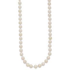 14k 5-6mm White Round Akoya Saltwater Cultured Pearl 18 inch Necklace
