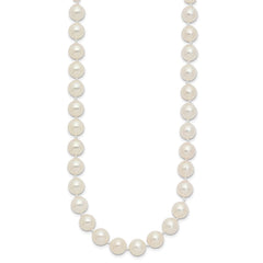 14k 7-8mm White Round Akoya Saltwater Cultured Pearl 20 inch Necklace