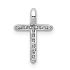 14k White Gold 1/8 carat Diamond Cross Chain Slide