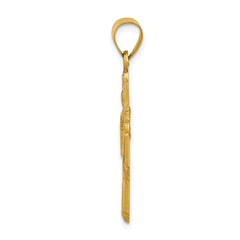 14k Polished and Satin Hollow Four-Way Religious Medal Pendant