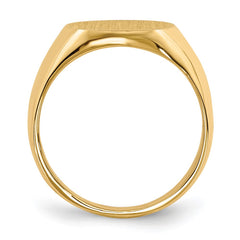 14k 12.5x14.0mm Closed Back Signet Ring