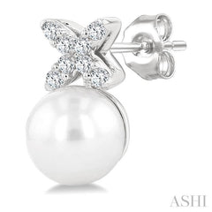 6MMRDWP .10CTRDDM FLORAL ER WG 14K-G*