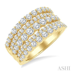 1 3/4 Ctw Round Cut Diamond Bold Fashion Band in 14K Yellow Gold