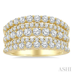 1 3/4 Ctw Round Cut Diamond Bold Fashion Band in 14K Yellow Gold