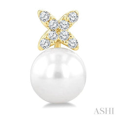 6MMRDWP .10CTRDDM FLORAL ER YG 14K-G*