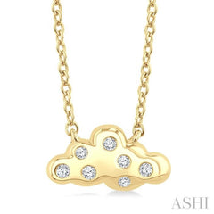 1/20 Ctw Cloud Single Cut Diamond Petite Fashion Pendant With Chain in 10K Yellow Gold