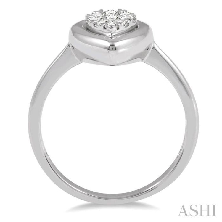 1/3 ctw Pear Shape Diamond Lovebright Ring in 14K White Gold
