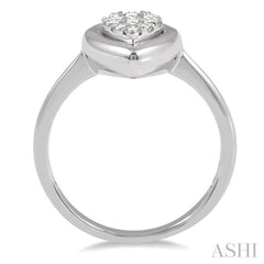 1/3 ctw Pear Shape Diamond Lovebright Ring in 14K White Gold