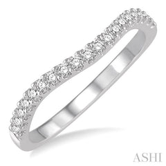 1/5 ctw Round Cut Diamond Wedding Band in 14K White Gold
