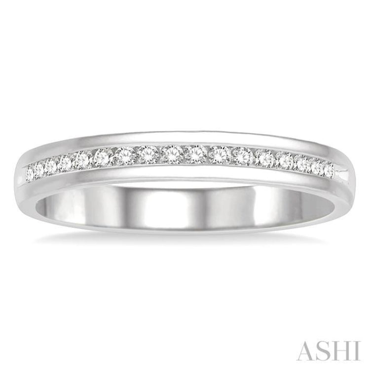 1/4 ctw Round Cut Diamond Channel Men's Band 14K White Gold