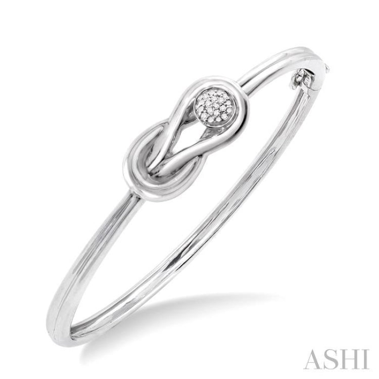 1/20 ctw Single Cut Diamond Fashion Bangle in Sterling Silver