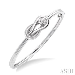 1/20 ctw Single Cut Diamond Fashion Bangle in Sterling Silver