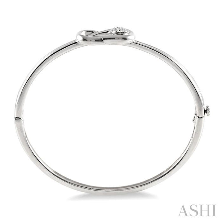 1/20 ctw Single Cut Diamond Fashion Bangle in Sterling Silver
