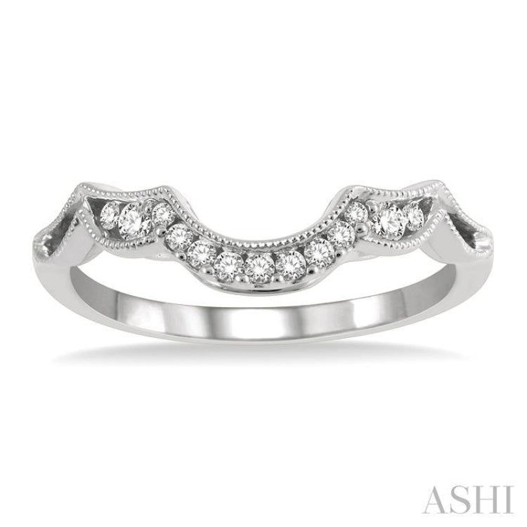 1/8 ctw Round Cut Diamond Wedding Band in 14K White Gold