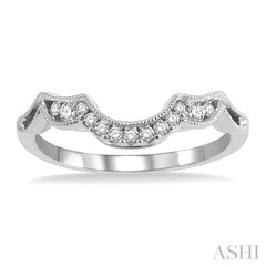 1/8 ctw Round Cut Diamond Wedding Band in 14K White Gold