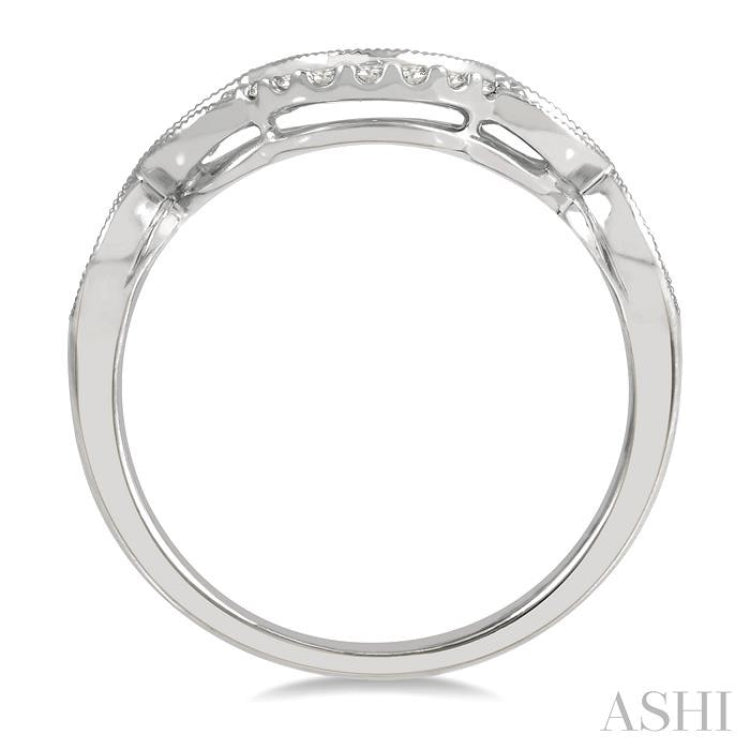 1/8 ctw Round Cut Diamond Wedding Band in 14K White Gold