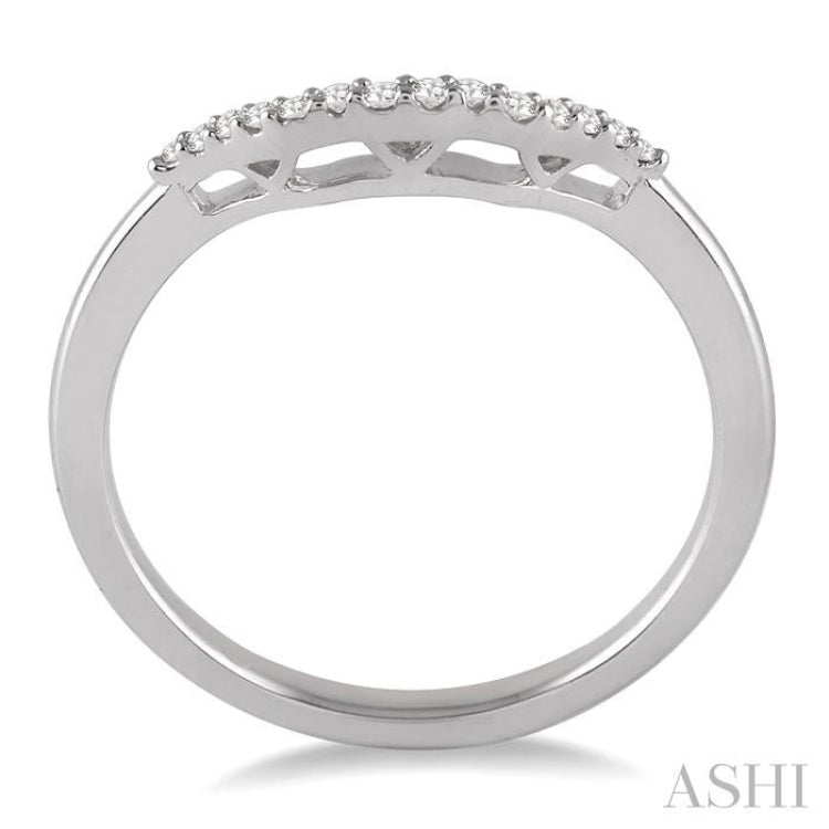 1/10 Ctw Round Cut Diamond Wedding Band in 14K White Gold