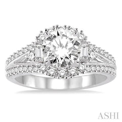 3/4 Ctw Diamond Semi-mount Engagement Ring in 14K White Gold