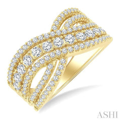 1.0CTRDDM FASHION BOLD BAND YG 14K-G*