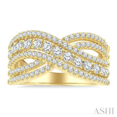 1.0CTRDDM FASHION BOLD BAND YG 14K-G*
