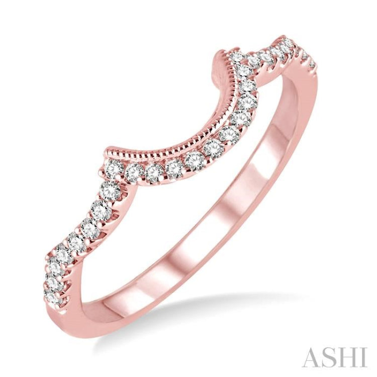 1/6 ctw Round Cut Diamond Wedding Band in 14K Rose Gold