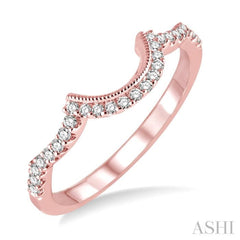 1/6 ctw Round Cut Diamond Wedding Band in 14K Rose Gold
