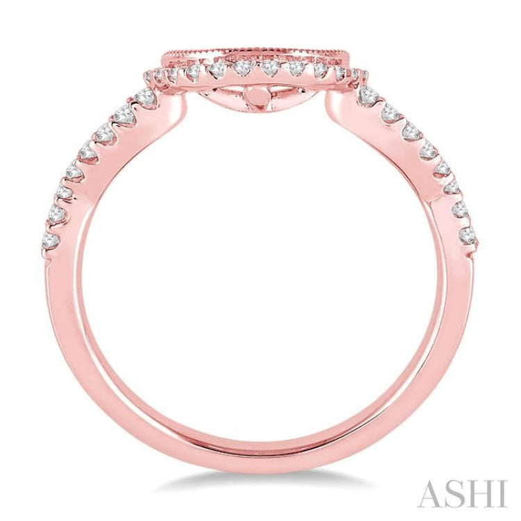 1/6 ctw Round Cut Diamond Wedding Band in 14K Rose Gold