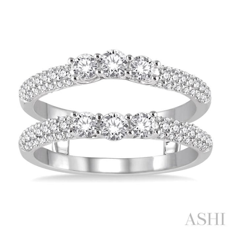 1 ctw Round Cut Diamond Insert Ring in 14K White Gold