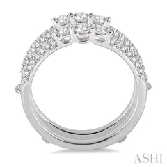 1 ctw Round Cut Diamond Insert Ring in 14K White Gold