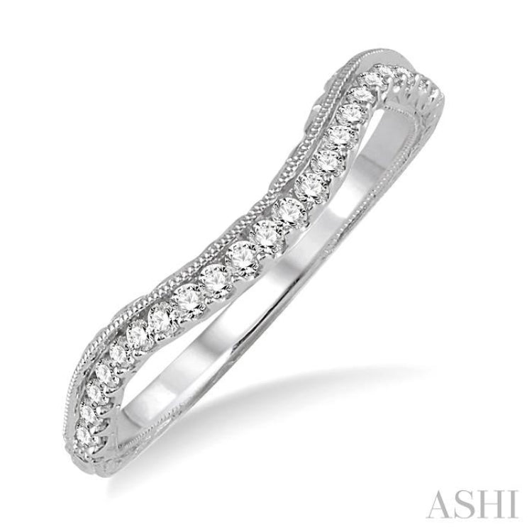 1/5 ctw Round Cut Diamond Wedding Band in 14K White Gold