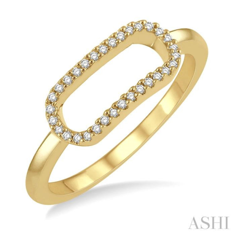 1/10 ctw Paperclip Link Round Cut Diamond Stack Band in 14K Yellow Gold