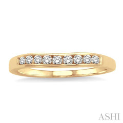 1/6 ctw V Shape Round Cut Diamond Matching Wedding Band in 14K Yellow Gold