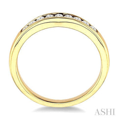 1/6 ctw V Shape Round Cut Diamond Matching Wedding Band in 14K Yellow Gold