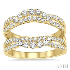 1 ctw Round Diamond Insert Ring in 14K Yellow Gold