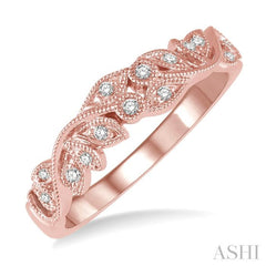 1/10 ctw Round Diamond Wedding Band in 14K Rose Gold