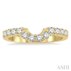 1/2 Ctw U-Drop Round Cut Diamond Wedding Band in 14K Yellow Gold
